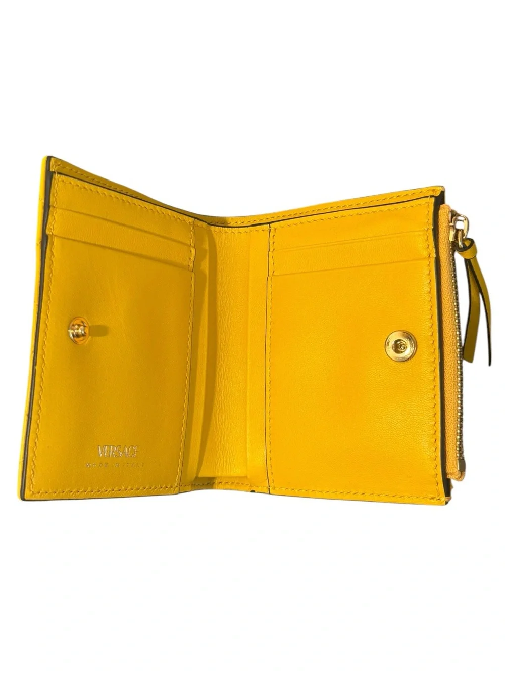 Versace La Medusa Marigold Quilted Lamb Wallet